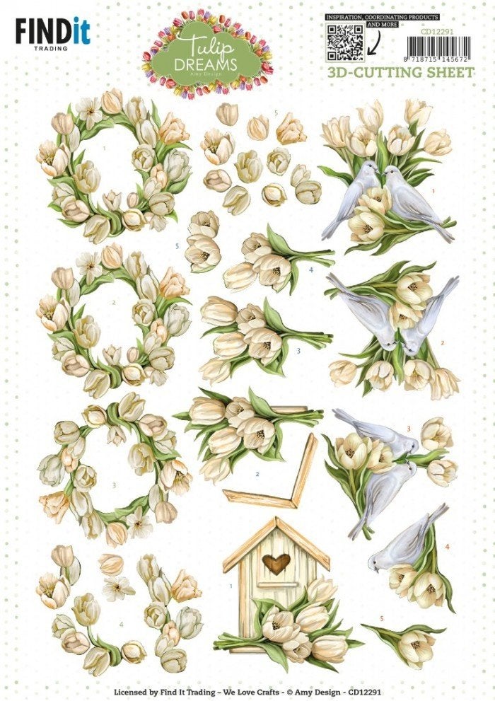 Amy Design CD12291 Tulip Dreams Romantic Tulips 3D knipvel, ., Nieuw, Ophalen of Verzenden, .