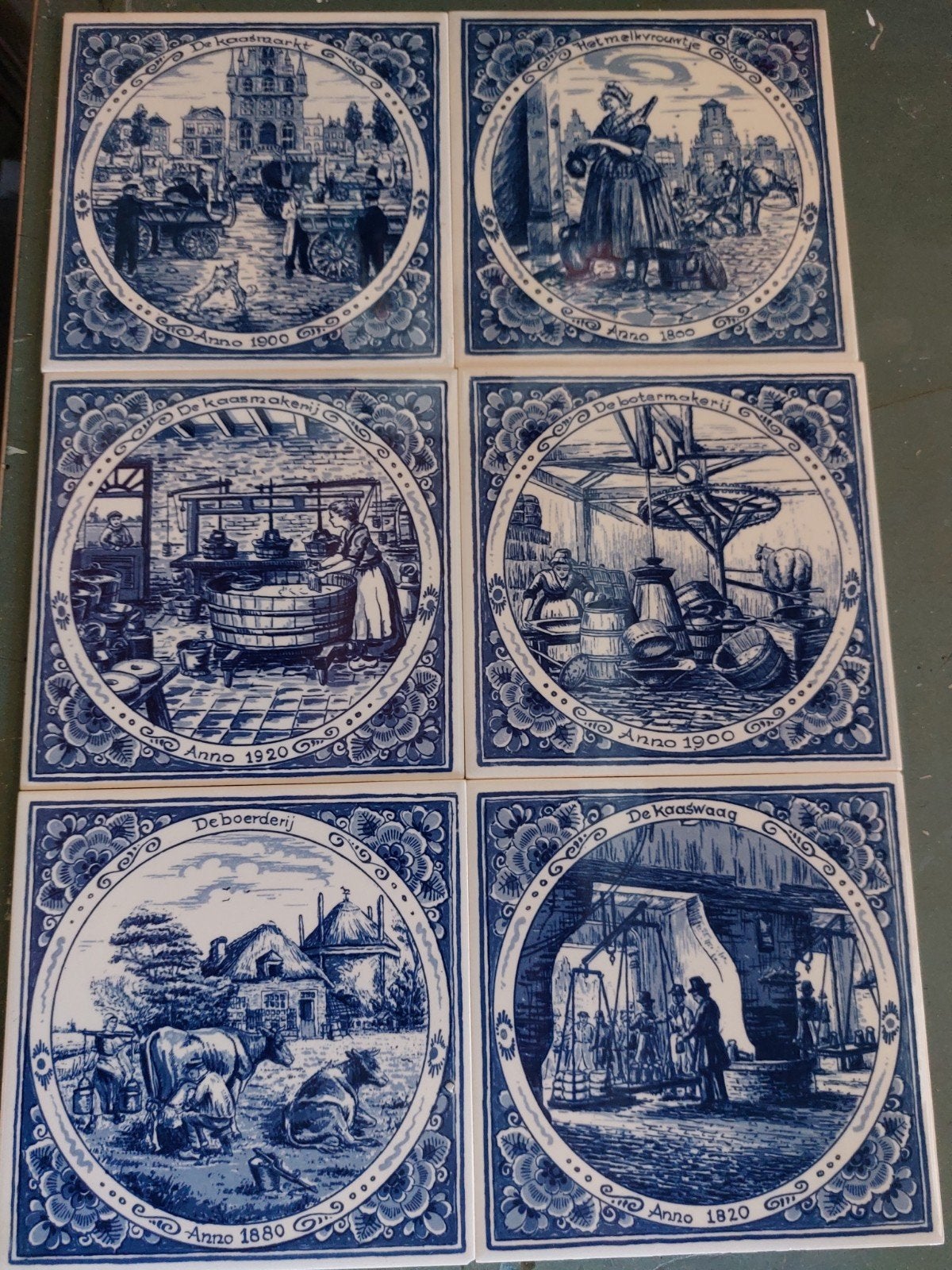 Zes Delfs Blauwe Tegeltjes 15 15, Ophalen of Verzenden