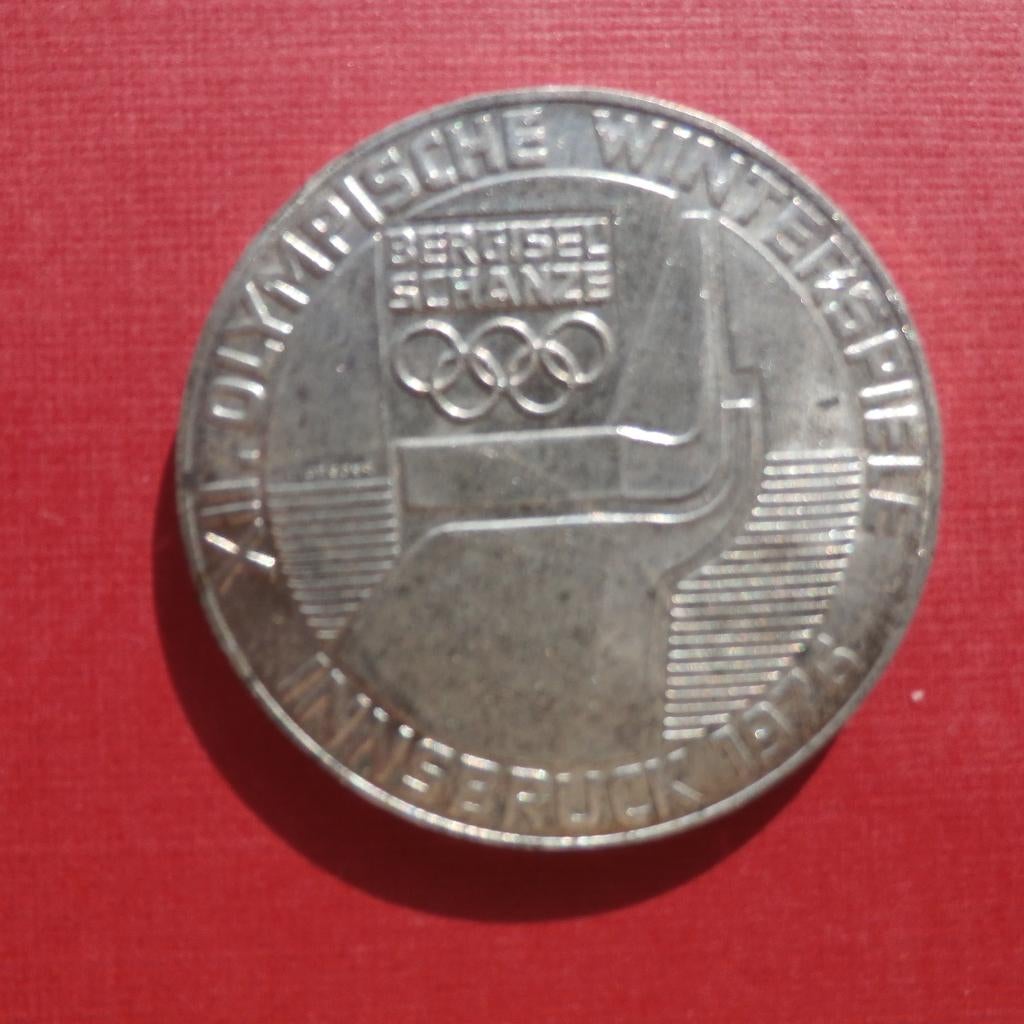 100 Schilling + XII. Olympische Winterspiele Innsbruck 1976, Ophalen of Verzenden, Oostenrijk, Losse munt, Zilver