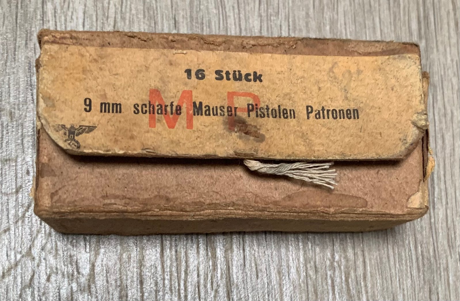 LEEG doosje 16 stück 9 mm Mauser pistolen patronen, Ophalen of Verzenden, Overige soorten, Overige gebieden, Overige typen