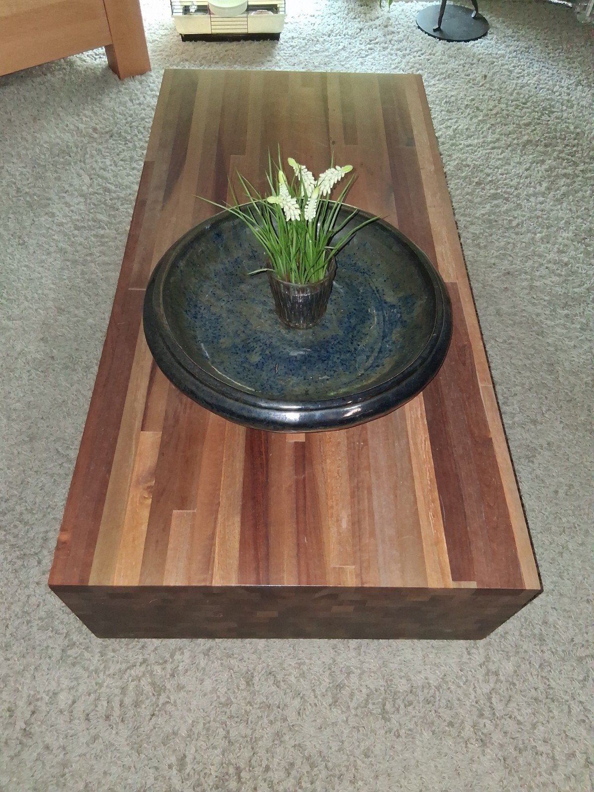 Massief houten salontafel - robuust en stijlvol, Ophalen, Gebruikt, 50 tot 100 cm, 150 tot 200 cm