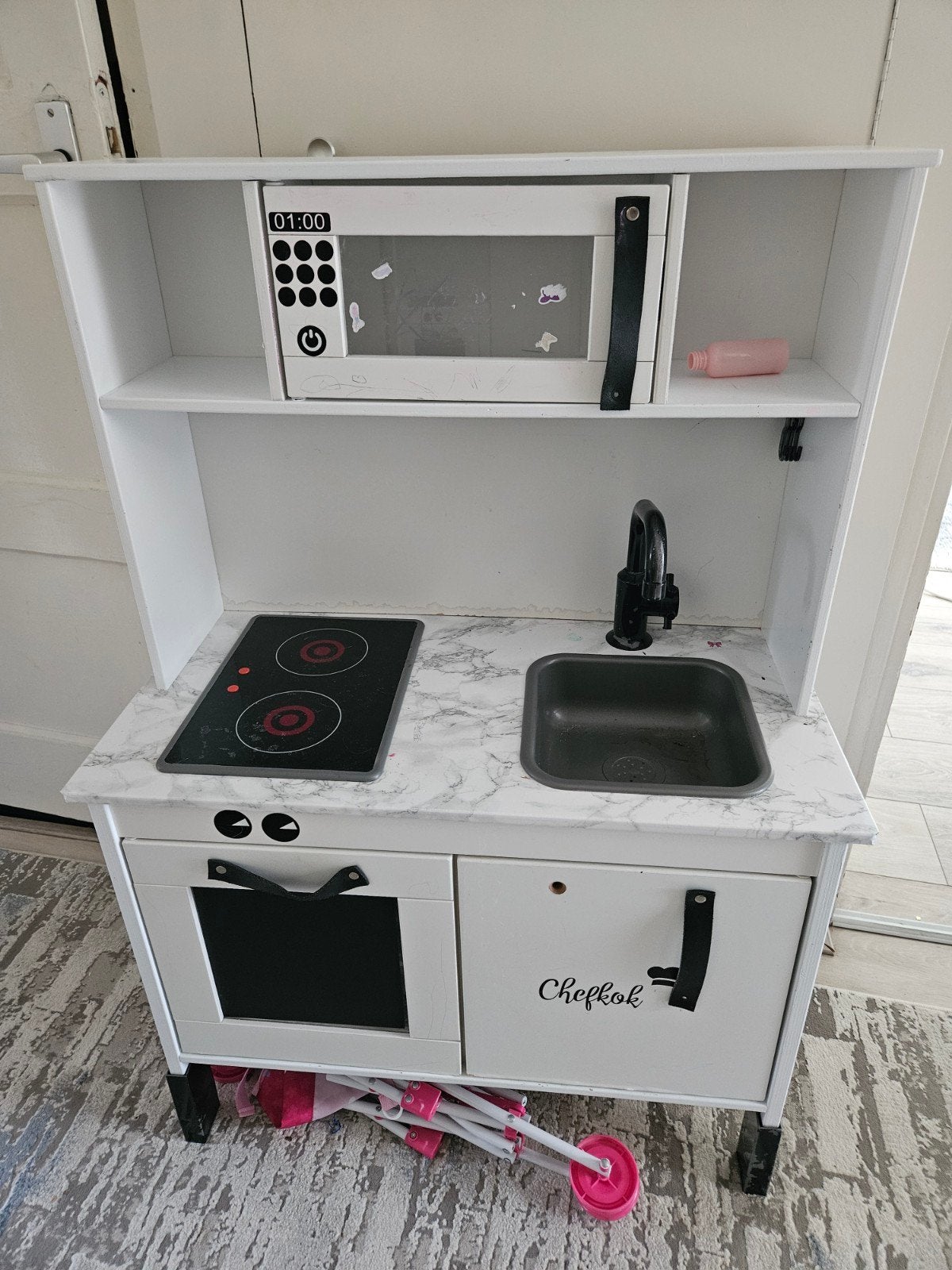 Houten Speelkeuken met Magnetron en Fornuis, Ophalen, Gebruikt