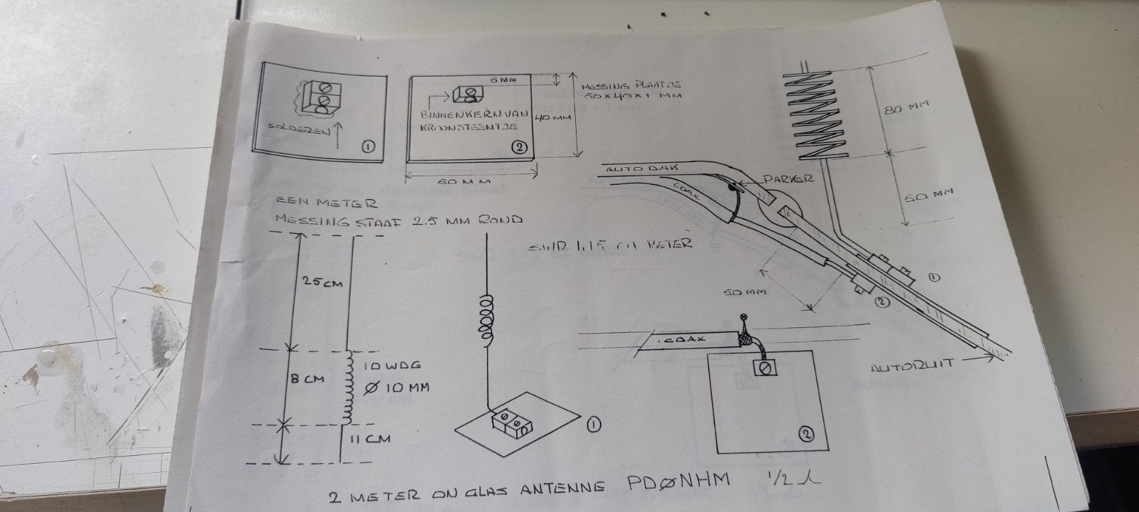 antenne onglass 145 Mhz, Telecommunicatie, Ophalen of Verzenden