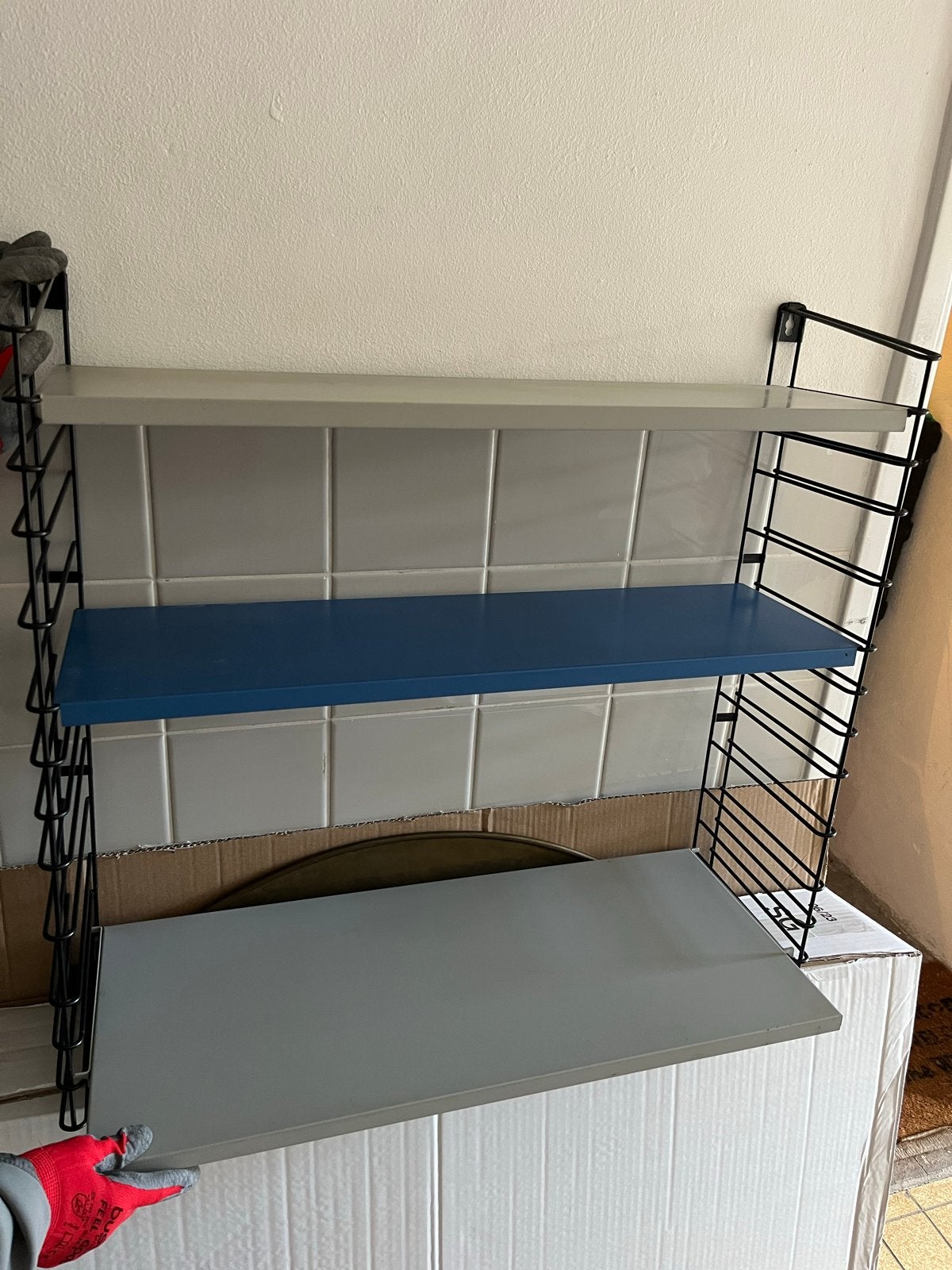 Tomado, Vintage String wandrek met 3 planken -, Ophalen, Met plank(en), Gebruikt, 50 tot 100 cm