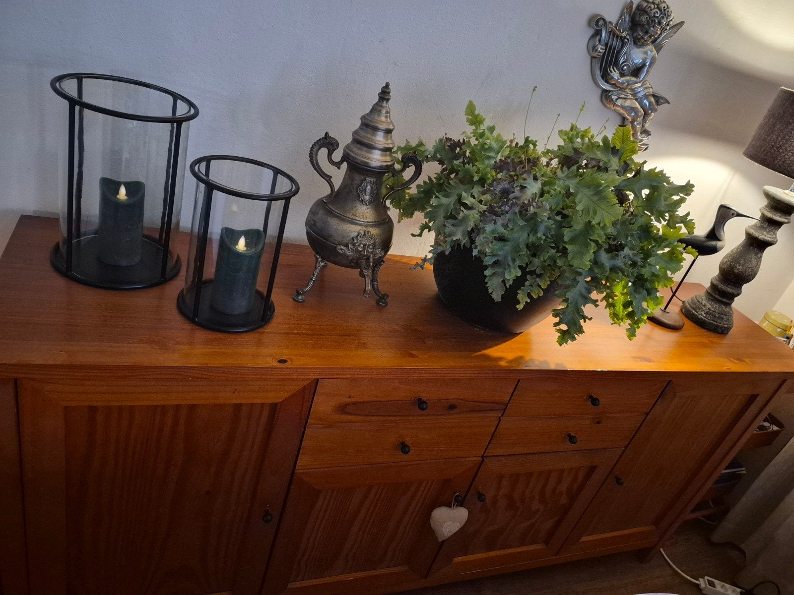 Massief houten dressoir met lades en deuren, Huis en Inrichting, Kasten | Dressoirs, Ophalen, Gebruikt, 150 tot 200 cm, Klassiek, landelijk