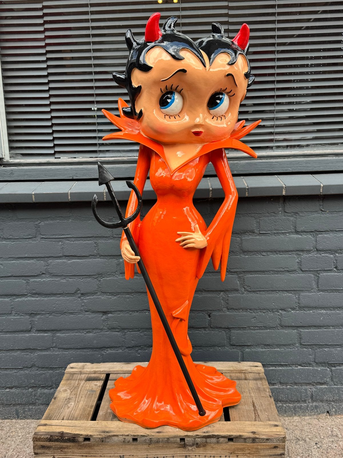 Betty Boop Duivel Beeld - Uniek en Opvallend, Antiek en Kunst, Kunst | Beelden en Houtsnijwerken, Ophalen, Kunststof, 1 meter - 2 meter