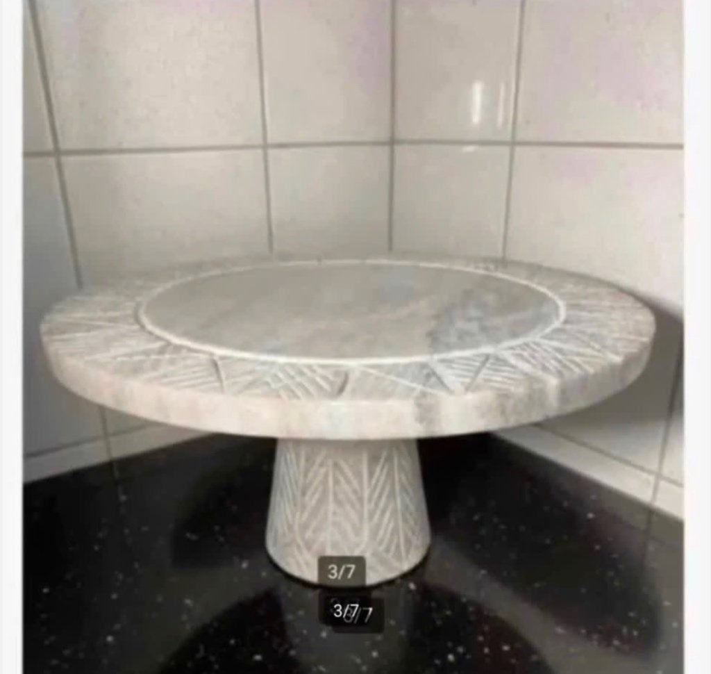 Zwaar Marmeren schaal, plateau, 30 cm, 15 cm hoog, Schaal, Rond, Nieuw, Ophalen of Verzenden