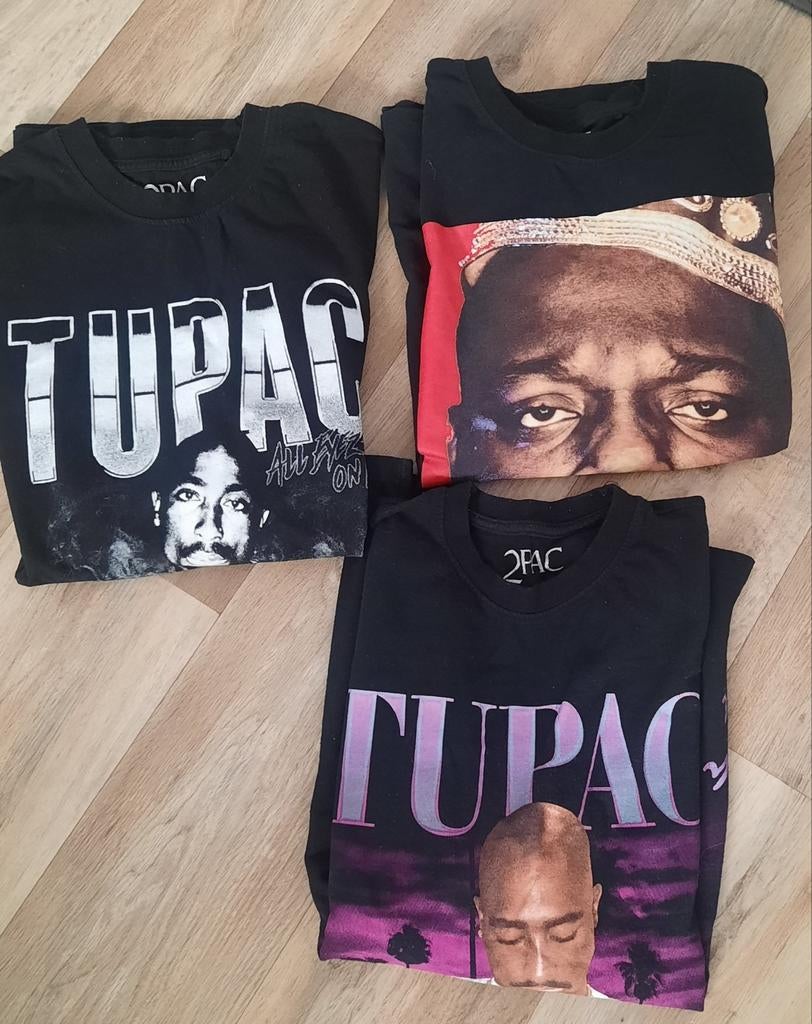 Zwarte Tupac T-shirts maat M, Ophalen of Verzenden