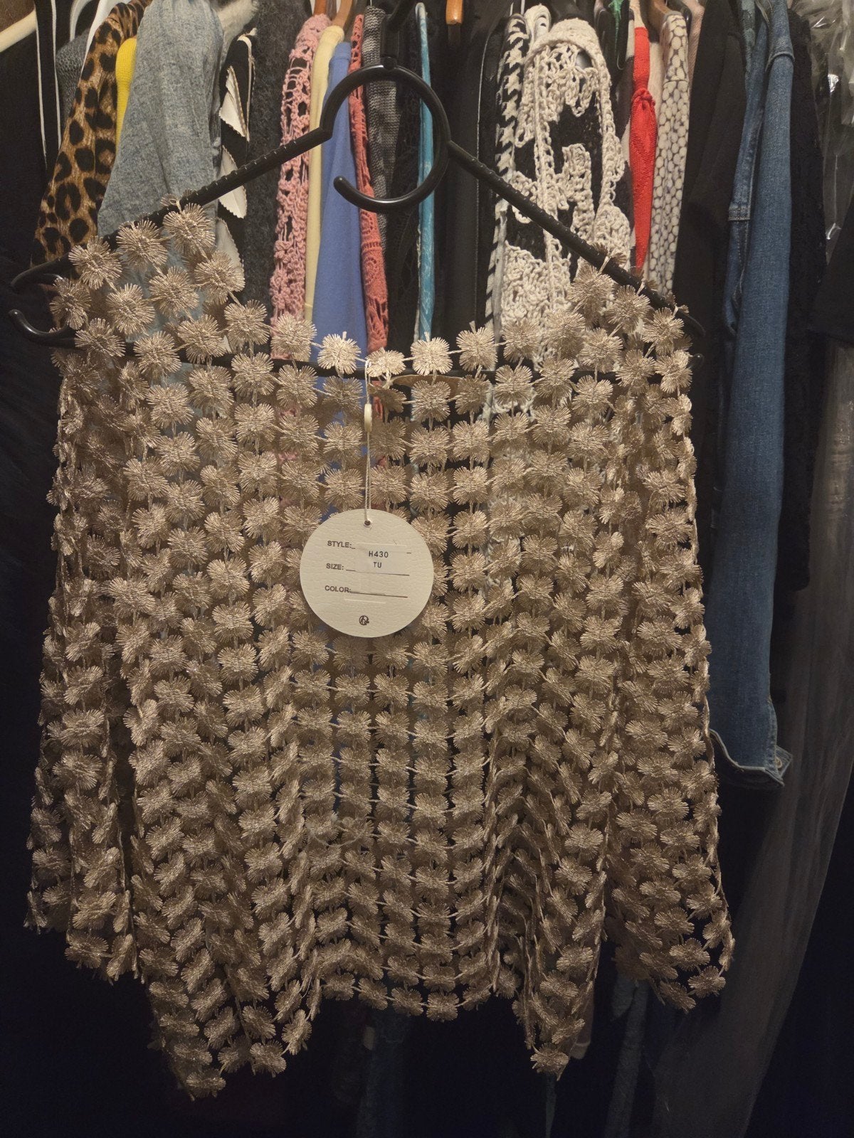 Gouden glitter top met korte mouwen, Maat 38/40 (M), Nieuw, Ophalen of Verzenden, Onbekend