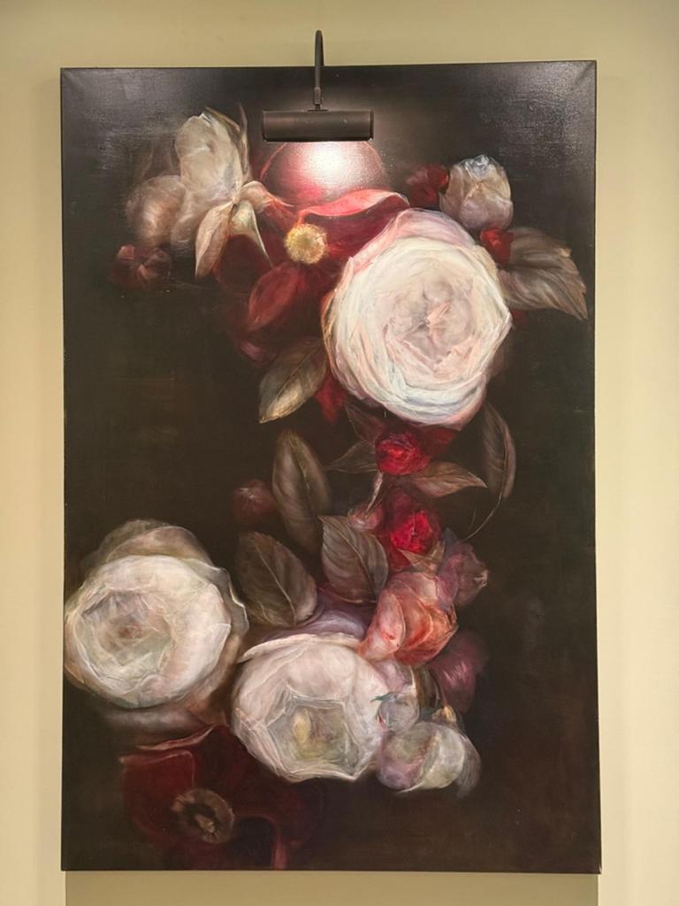Groot bloemen compositie van A. Deluca, Ophalen of Verzenden