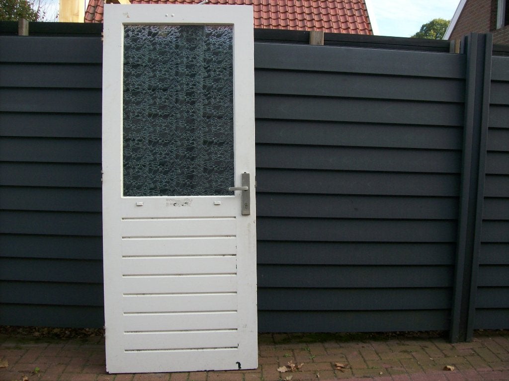 deur met glas, Ophalen, Gebruikt, 80 tot 100 cm, Buitendeur