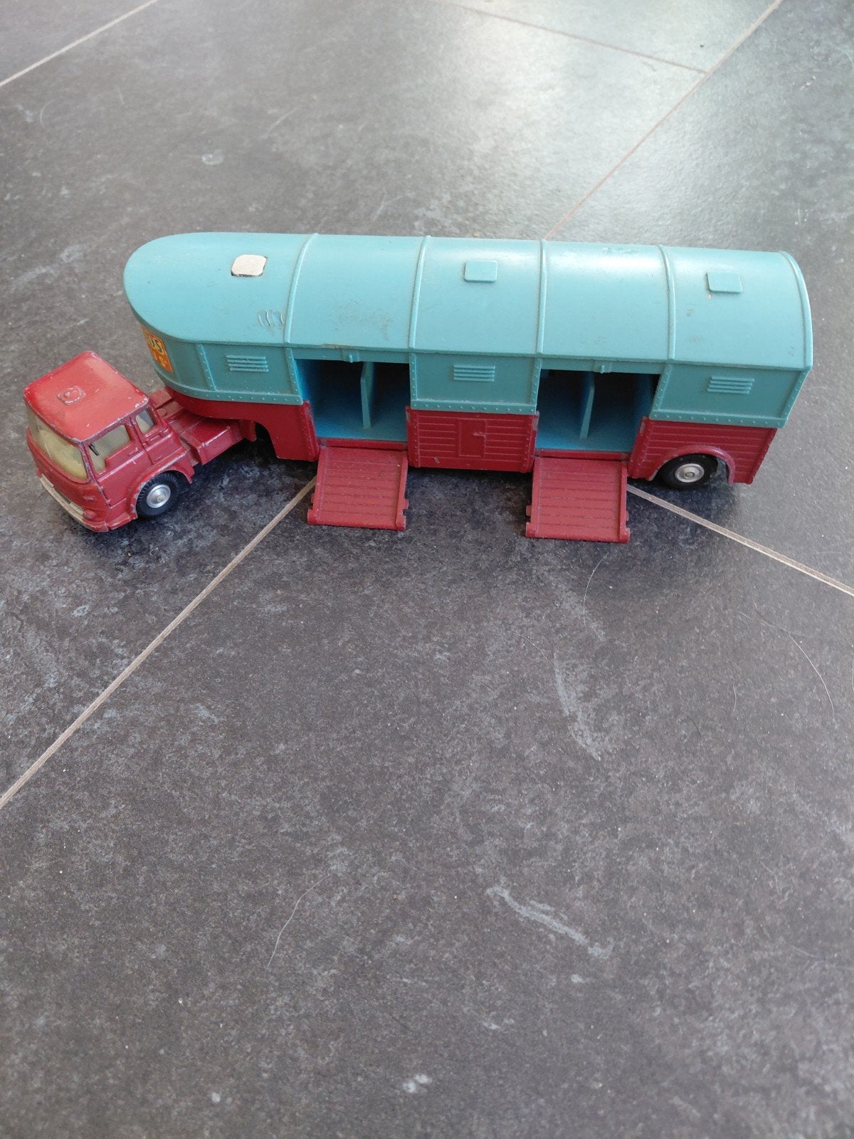 Vintage Matchbox Circus Truck met Trailer, Ophalen of Verzenden, Gebruikt