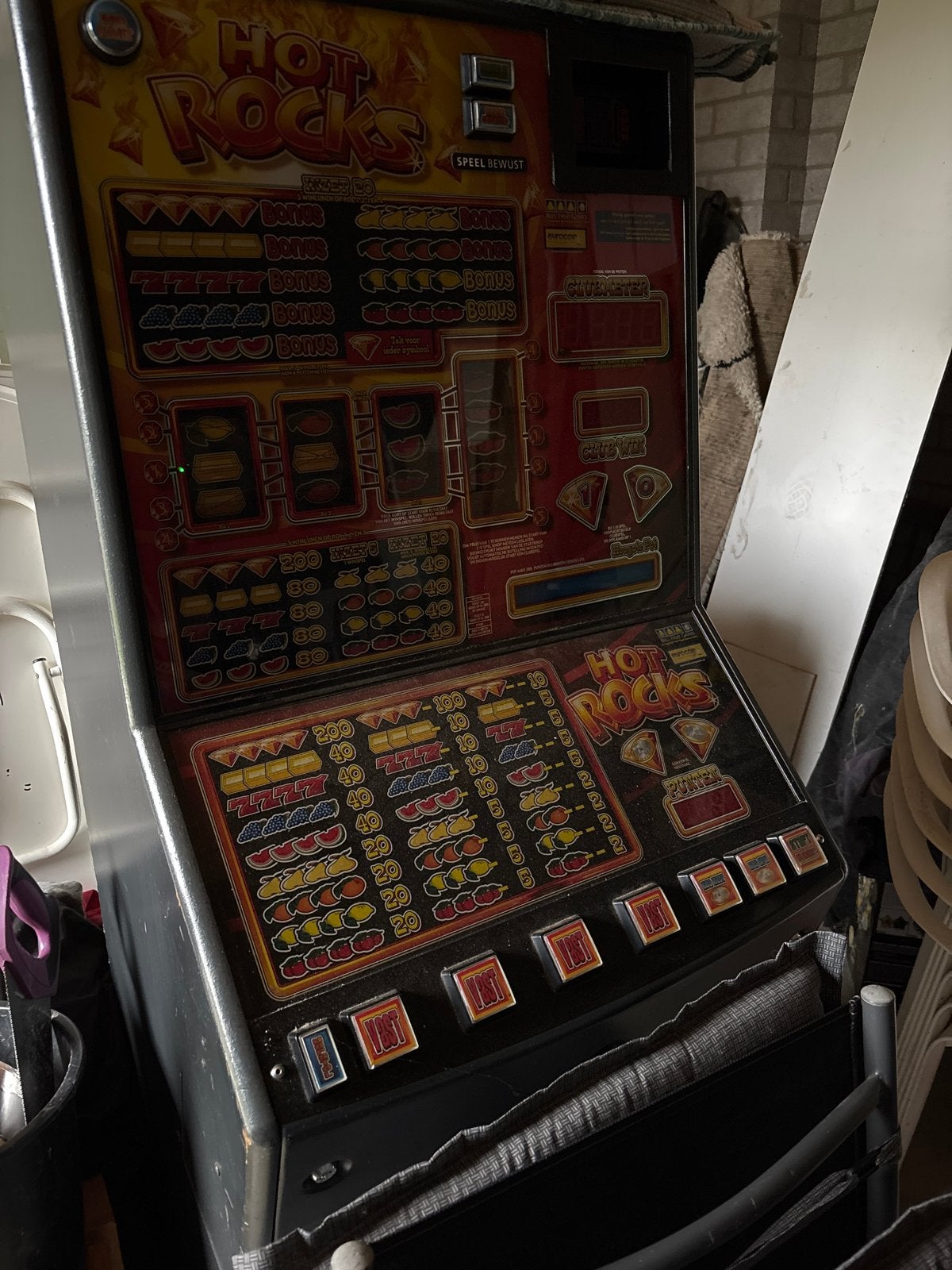 Gokkast Hot Rocks - Vintage Speelautomaat, Verzamelen, Automaten | Gokkasten en Fruitautomaten, Overige munten, Ophalen, Gebruikt