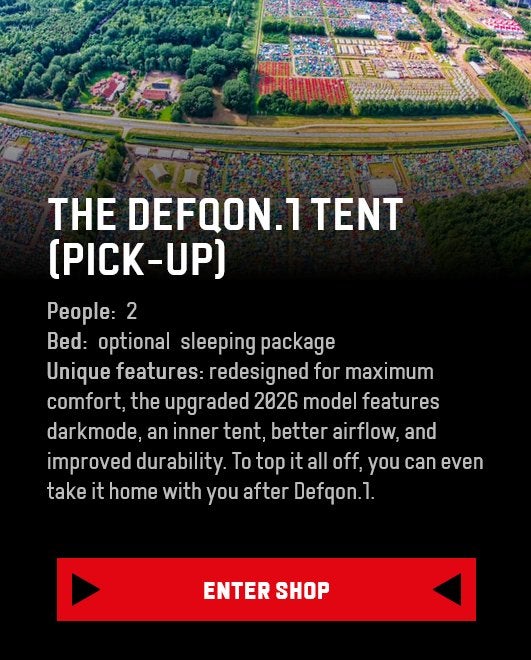 Defqon.1 2026 Tent – ​​2-Person Tent Voucher ​​​​2-Persoons, Tickets en Kaartjes, Evenementen en Festivals, Twee personen, Meerdaags