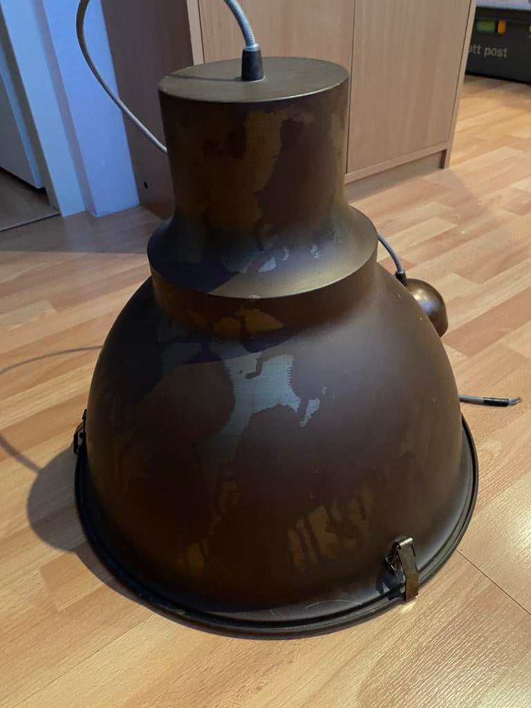 Mooie industriele hanglamp bruin/brons/ goud kleurig zgan, Ophalen, Zo goed als nieuw, Minder dan 50 cm