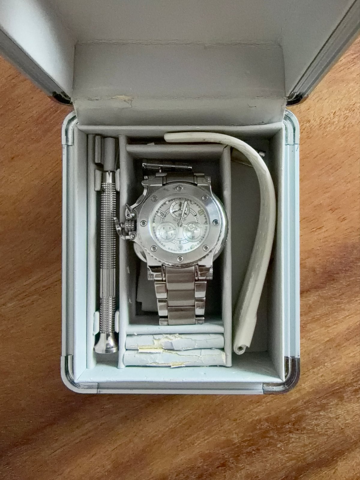 AQUANAUTIC BCW 01 01 N00 Chronograaf Quartz Staal 39mm, Sieraden, Tassen en Uiterlijk, Overige merken, Gebruikt, Staal, Polshorloge