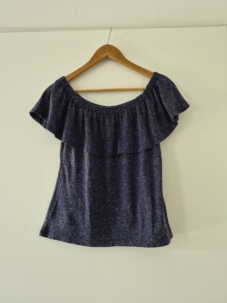 Off shoulder top Anti Blue maat XS dames - blauw, Anti Blue, Blauw, Ophalen of Verzenden, Zo goed als nieuw