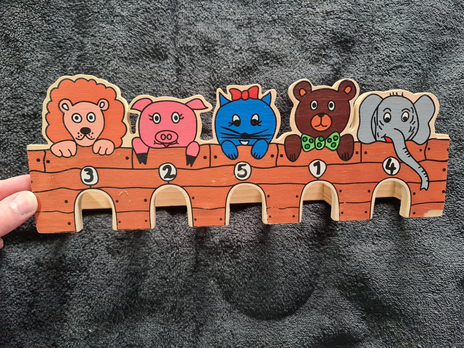 Houten Sjoelbak / Knikkerbaan met Dierenfiguren, Ophalen of Verzenden, Zo goed als nieuw, Jongen of Meisje