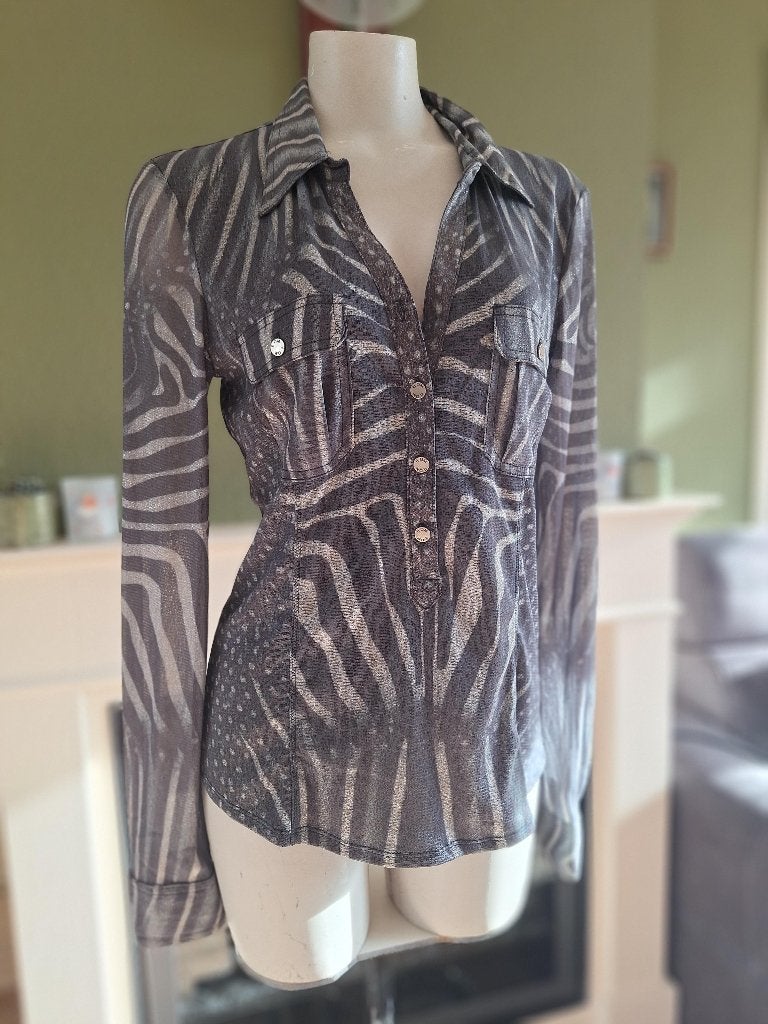 Etoile du monde grijs zilveren blouse mt 5 NL 44, Verzenden, Etoile du Monde, Maat 42/44 (L), Zo goed als nieuw