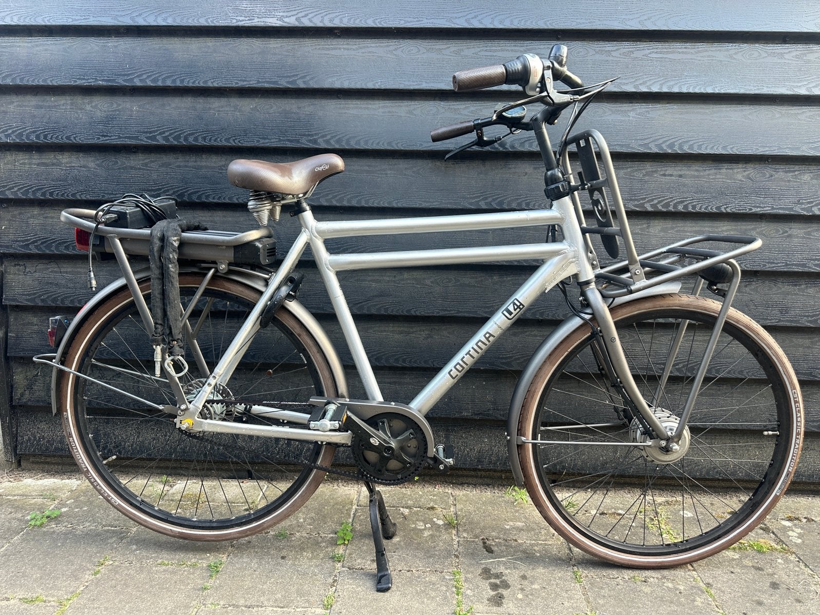Elektrische Cortina U4 Herenfiets 61cm 7v Belt Riem Ebike, Fietsen en Brommers, Fietsen | Heren | Herenfietsen, Ophalen, Zo goed als nieuw
