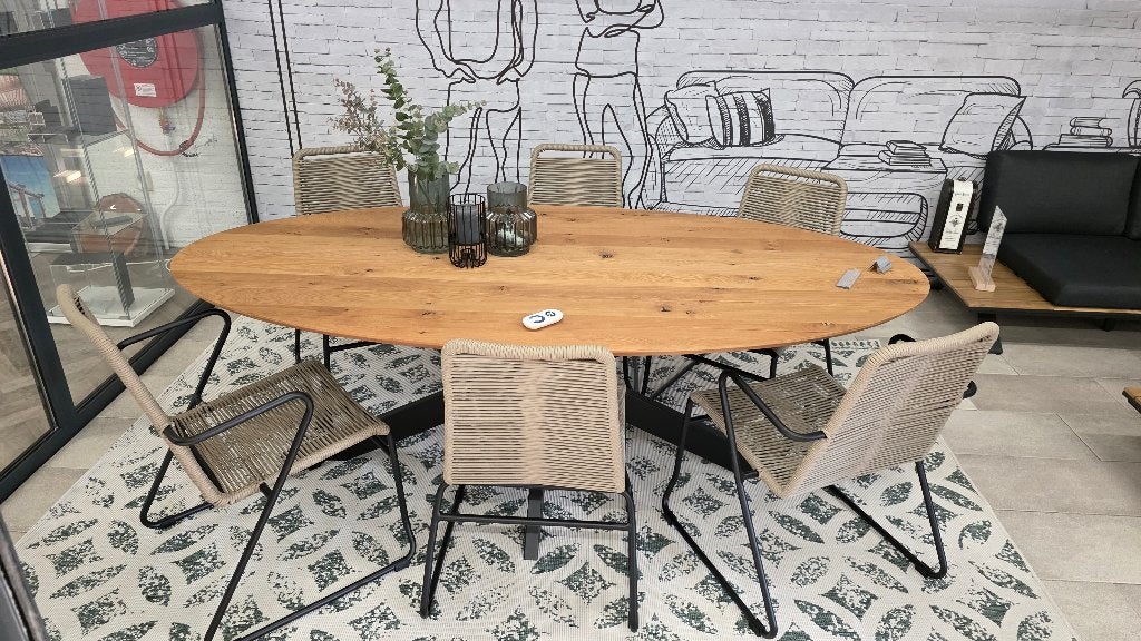 Ovale eethoek met 6 stoelen, Ophalen, 6 zitplaatsen, Nieuw, Tuinset