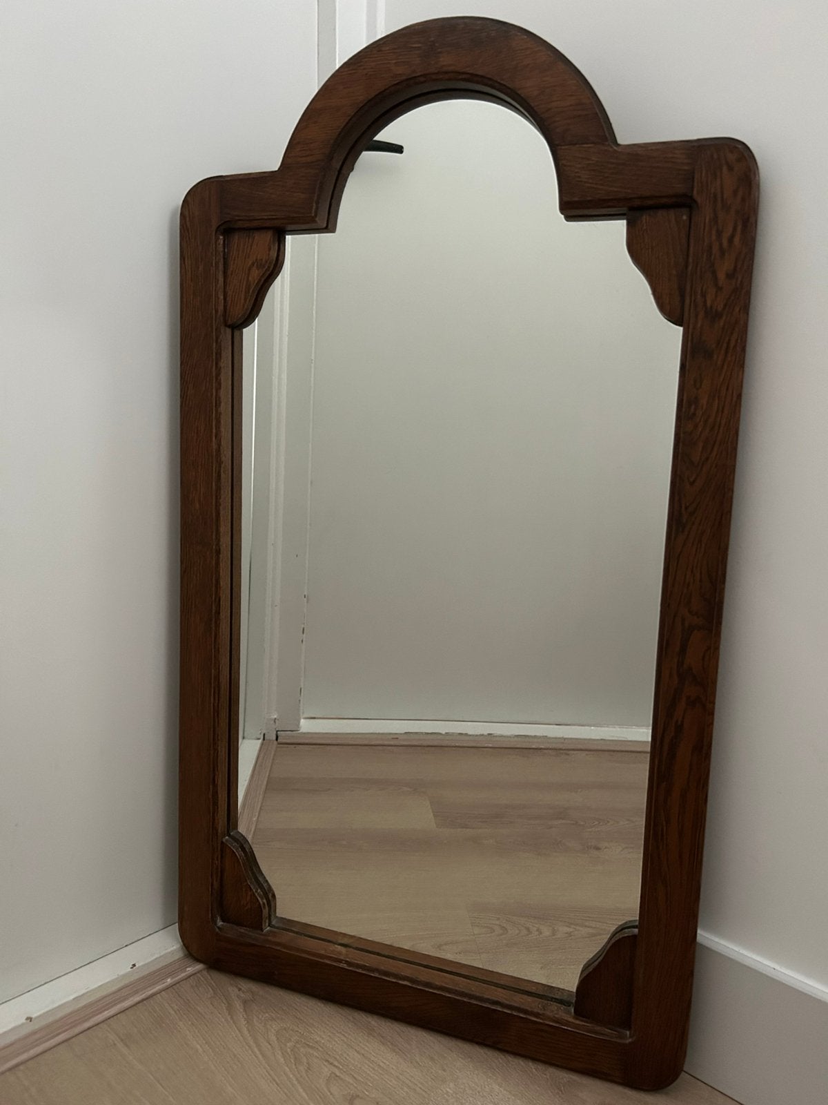 Houten antieke spiegel, Ophalen, Rechthoekig, Minder dan 50 cm, Minder dan 100 cm
