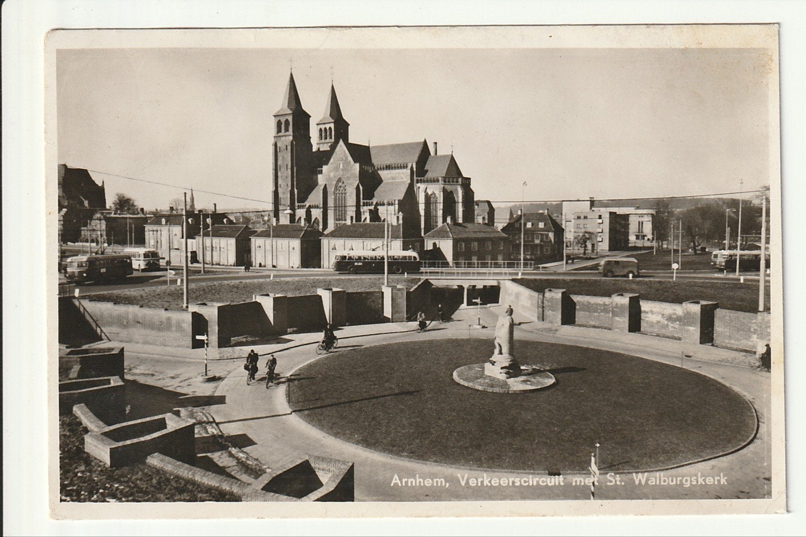 ARNHEM VERKEERSCIRCUIT SINT WALBURGSKERK TROLLEY GTW AUTOBUS, Ophalen of Verzenden, 1940 tot 1960, Ongelopen, Gelderland