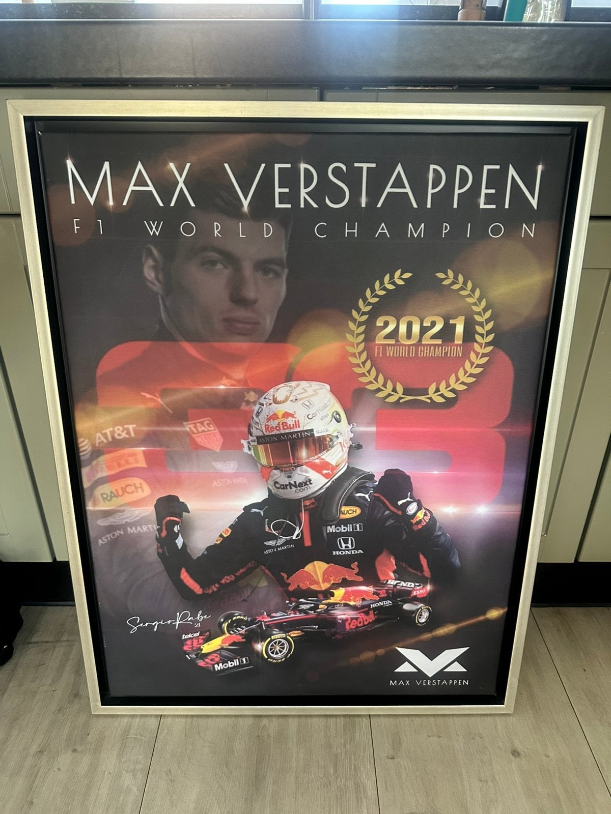 Te koop schilderij max Verstappen, Ophalen of Verzenden, Zo goed als nieuw, Sport