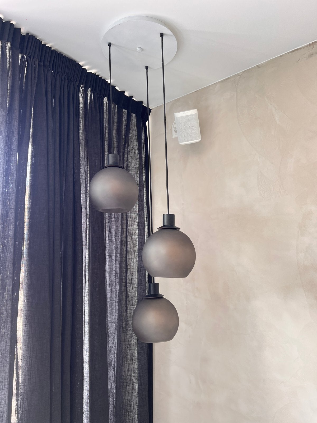 EGLO Cesenatico hanglamp - 3x E27 gerookt glas, Ophalen, Zo goed als nieuw, Glas, 75 cm of meer