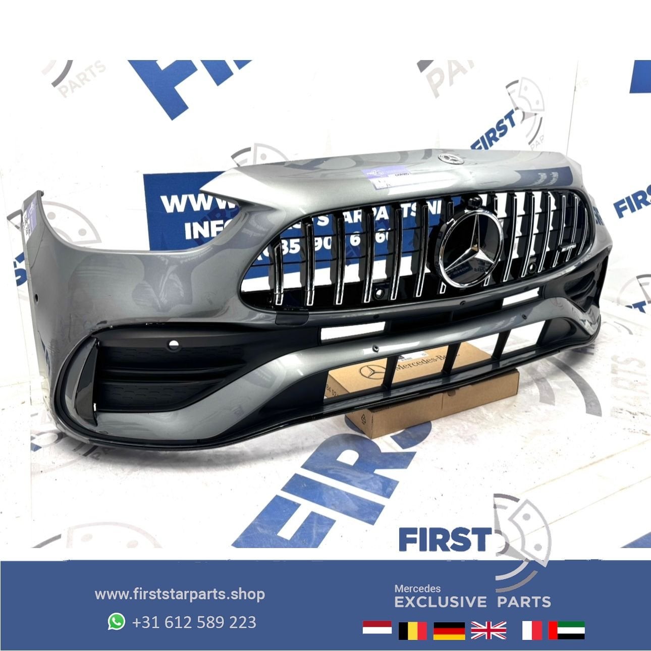 W206 AMG BUMPER C KLASSE A2068858401 C43 VOORBUMPER + PANAME, Gebruikt, -, Voor, Ophalen of Verzenden