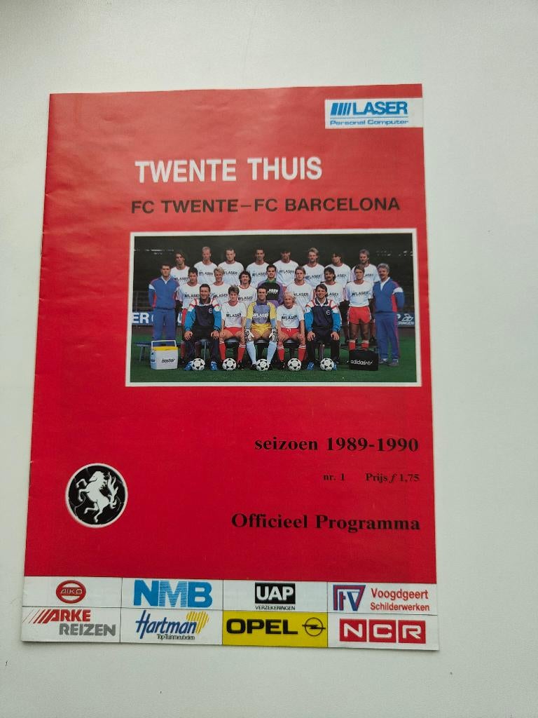 FC Twente - FC Barcelona Off programma 1989-90 Johan Cruijff, Verzenden, Zo goed als nieuw, F.C. Twente, Overige typen