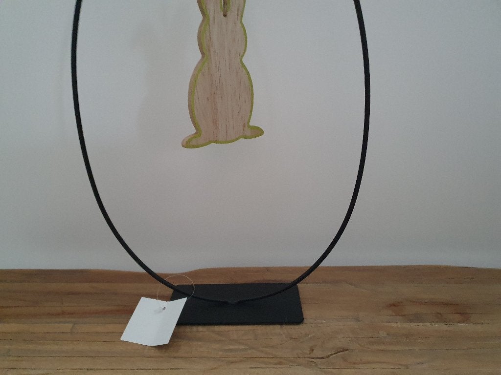 Ei op standaard zwart met haasje, Diversen, Pasen, *, Nieuw, Ophalen of Verzenden, **