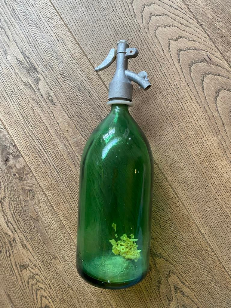 Vintage Groene Glazen Spuitfles - Decoratief Item, Antiek en Kunst, Antiek | Glas en Kristal, Ophalen