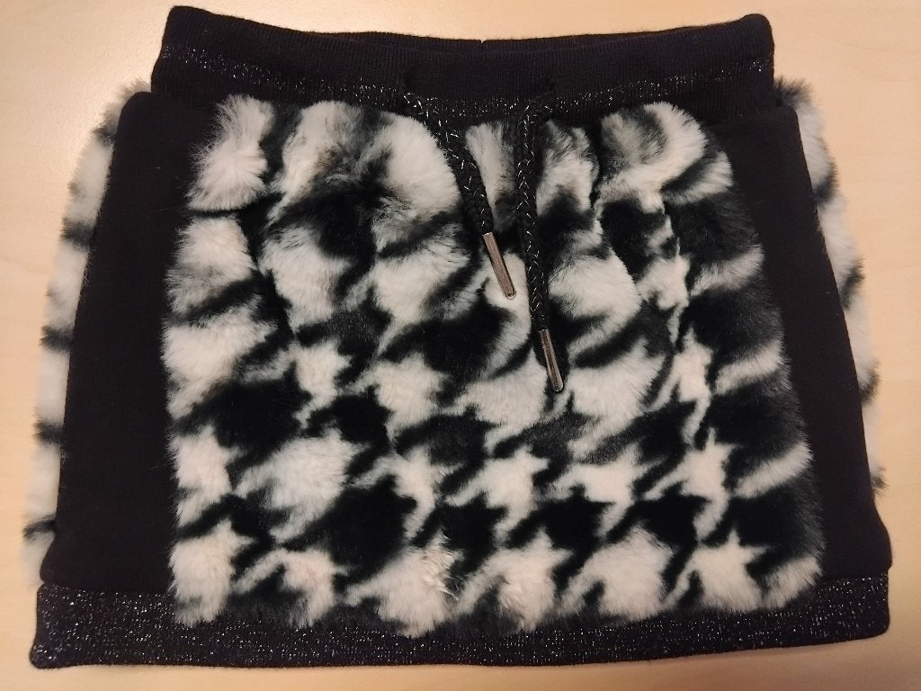 Rok zwart / wit teddy winterrok maat 86 / 92 rokje, Ophalen of Verzenden, Zo goed als nieuw, Meisje, Jurkje of Rokje