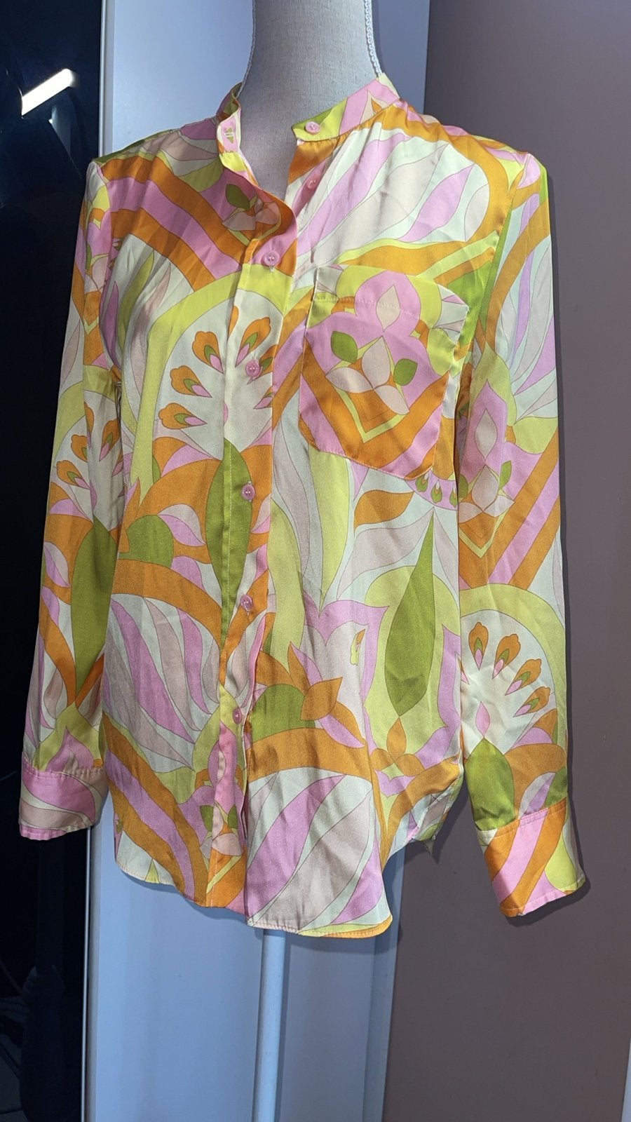ZARA Blouse met Psychedelische Print - Maat XS, Ophalen, Zo goed als nieuw, Maat 34 (XS) of kleiner, Roze
