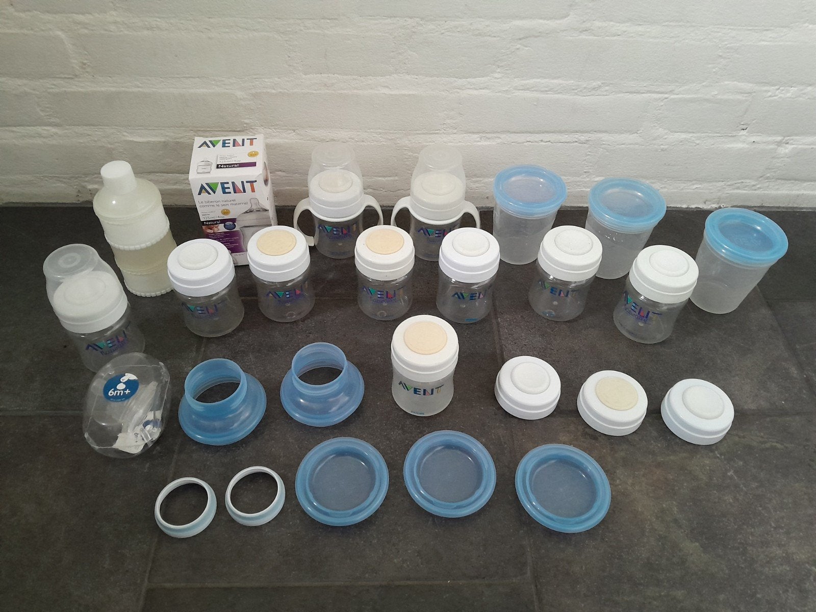 Avent flessen bewaarbekers ~ groot pakket, Ophalen of Verzenden, Gebruikt, Philips Avent