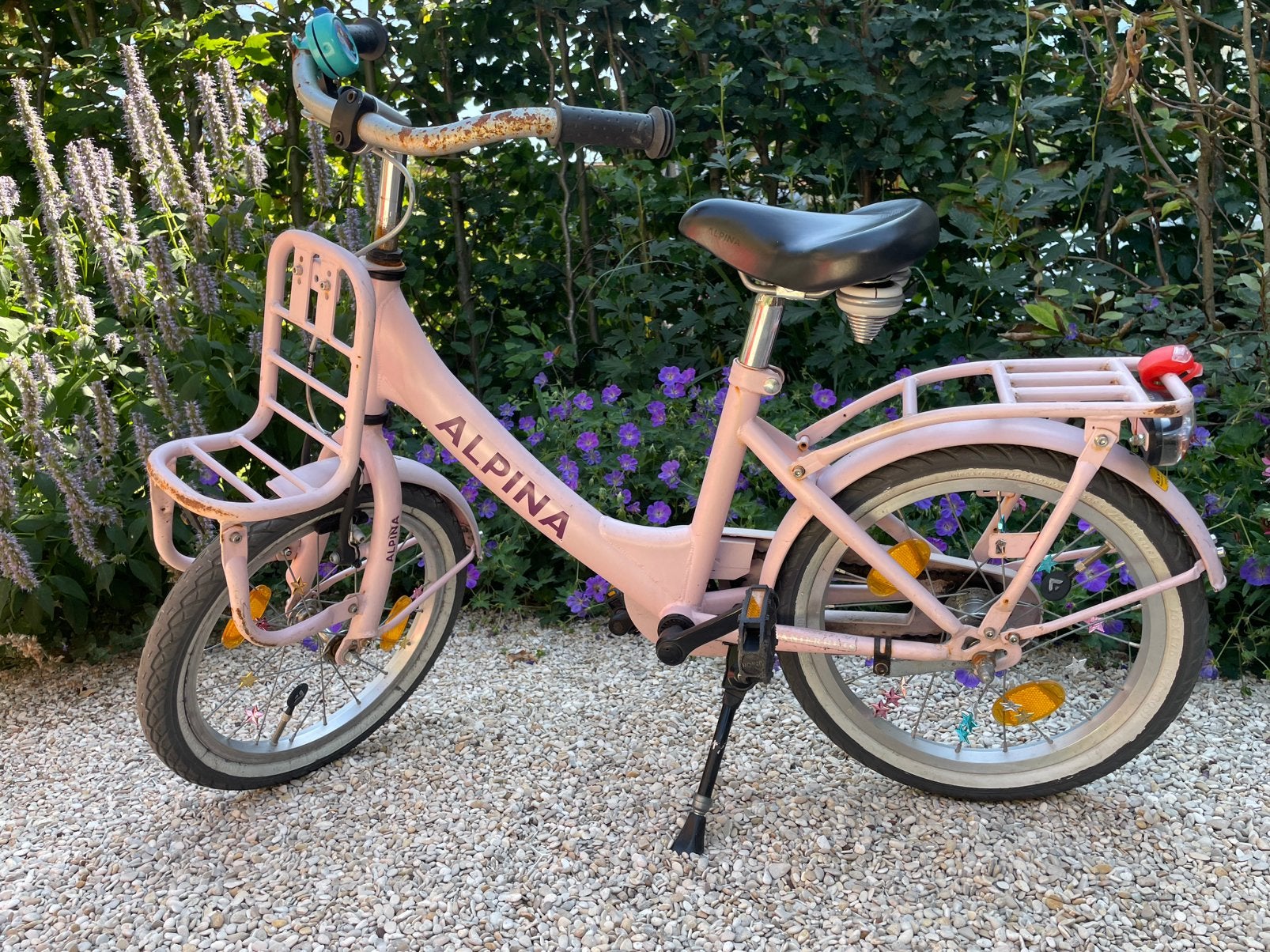 Roze Alpina meisjesfiets - stevig en betrouwbaar, Ophalen, Gebruikt, 16 tot 20 inch