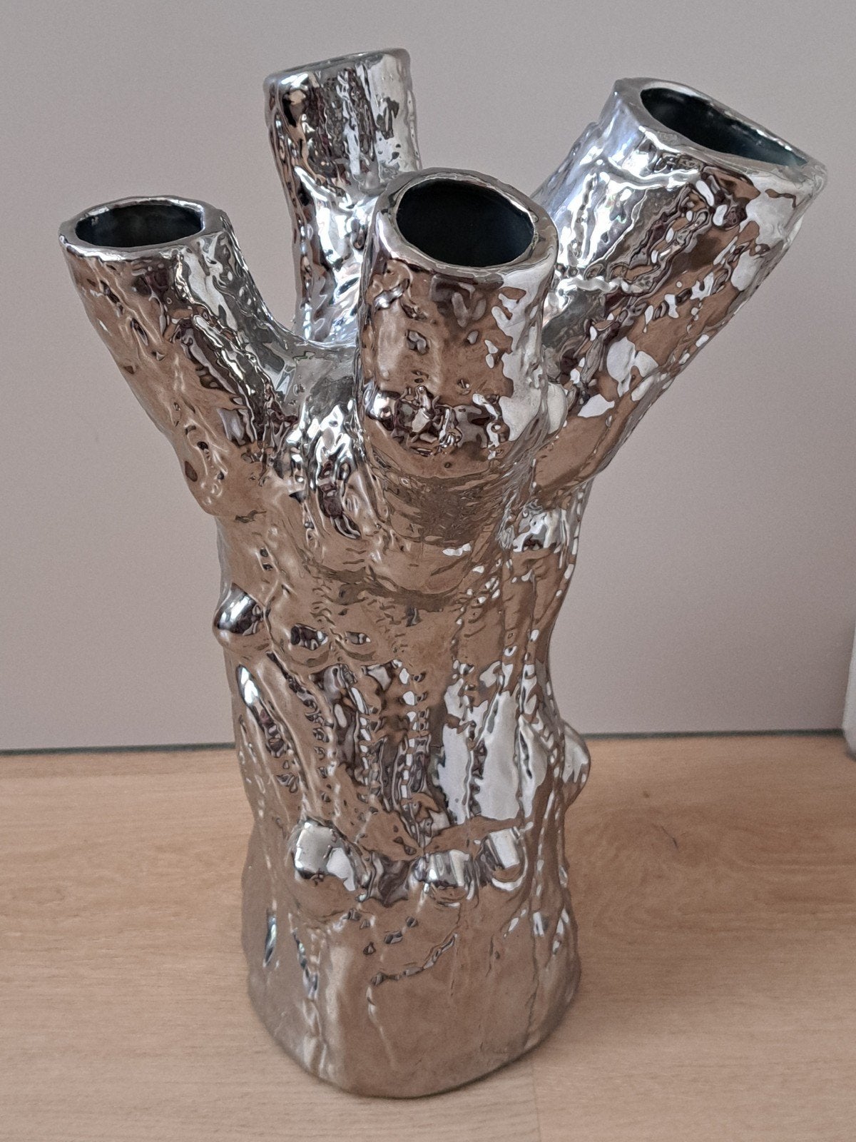 Prachtige Pols Potten boomvaas L Zilver Design NormanTrapman, Ophalen, Zo goed als nieuw, Steen/keramiek, Zilver