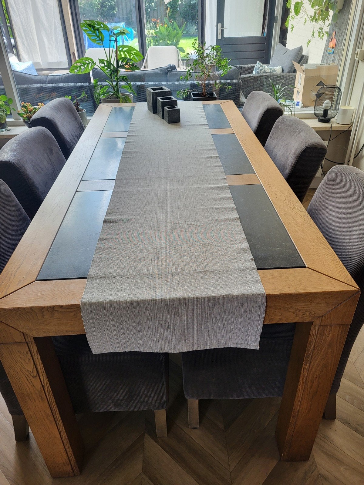 Eettafel gratis, Huis en Inrichting, Stoelen, Ophalen, Grijs, Hout