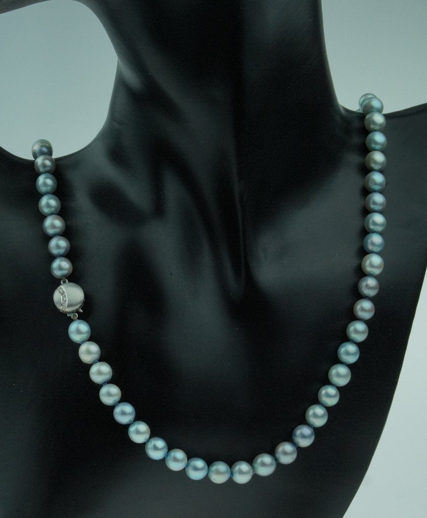 Diamanten slot fraai 14k goud parel grijze ketting dames, Voordeelsieraden, Ophalen of Verzenden, Zo goed als nieuw, Met edelsteen
