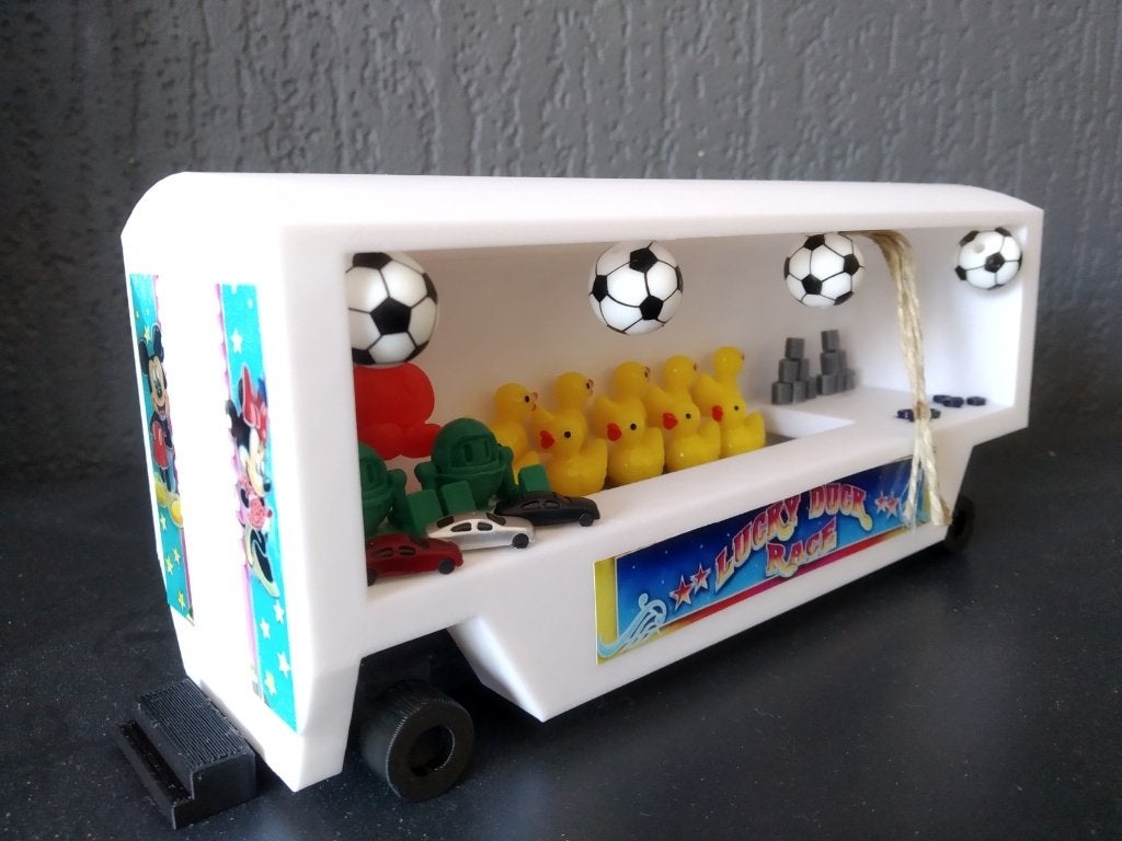 Spelwagen Lucky Duck, Touwtjestrek, Bussen gooien MINIATUUR, Ophalen of Verzenden, Nieuw, 1:32 tot 1:50