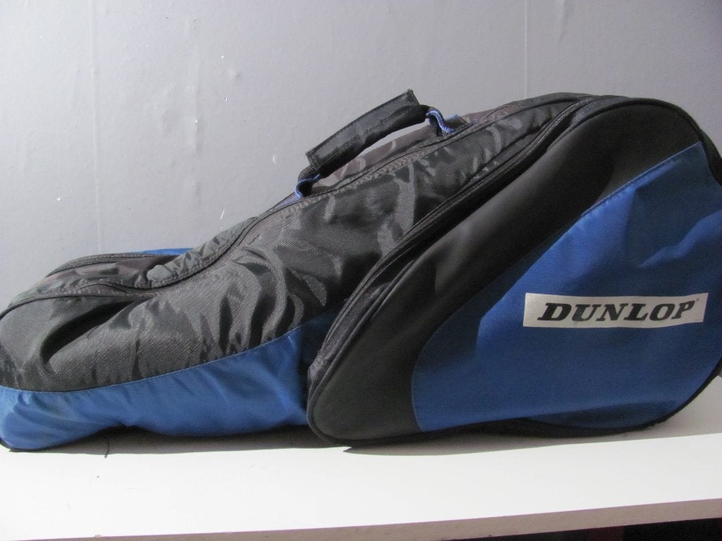 blauw/zwarte Dunlop wedstrijdtas met schouderband, L4, Ophalen of Verzenden, Zo goed als nieuw, Tas