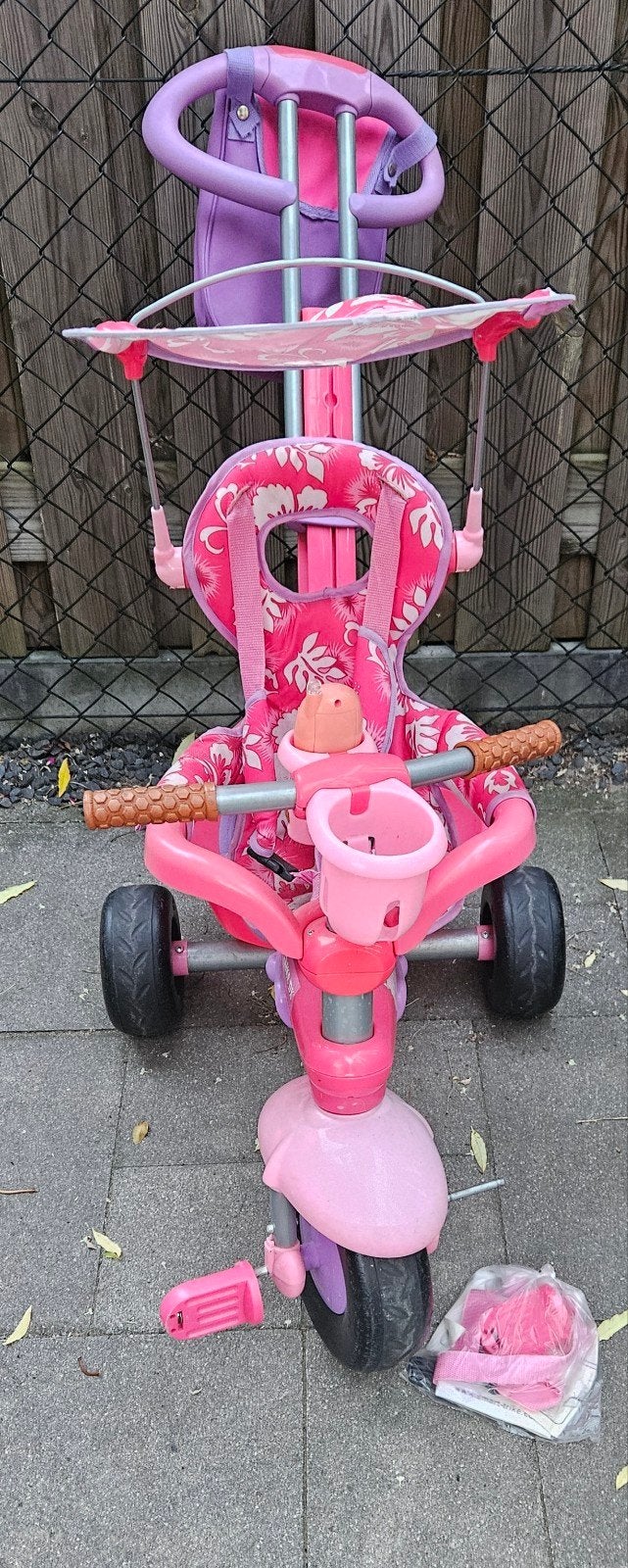 Smart Trike Roze 3-in-1 Driewieler met Duwstang, Ophalen