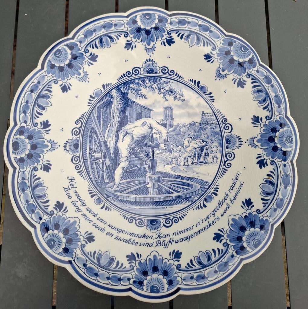 Delfts Blauw Schoonhoven Holland DAF Wandbord Wagenmaker, Ophalen of Verzenden