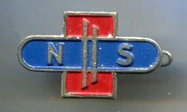 NS logo zilverkleurig trein broche ( J_053 ), Verzenden, Nieuw, Transport, Speldje of Pin