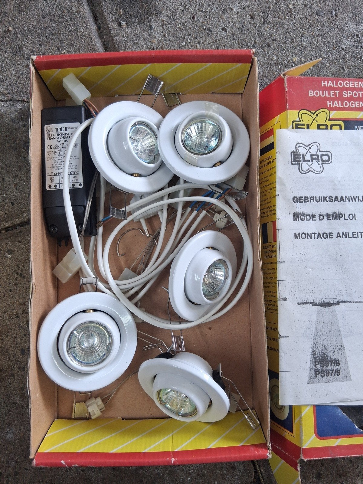 Halogeen inbouwspots - Set van 5, Metaal, Wit, Overige merken, Nieuw