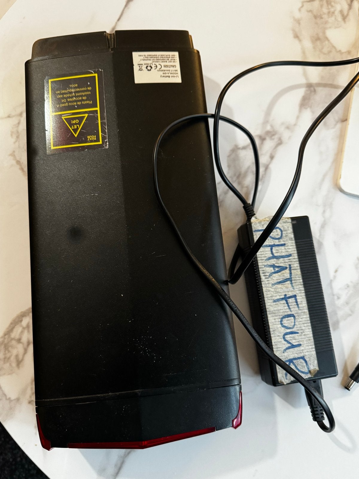 Phatfour accu 630 Wh (36V, 17,5Ah) inclusief oplader, Fietsen en Brommers, Gebruikt