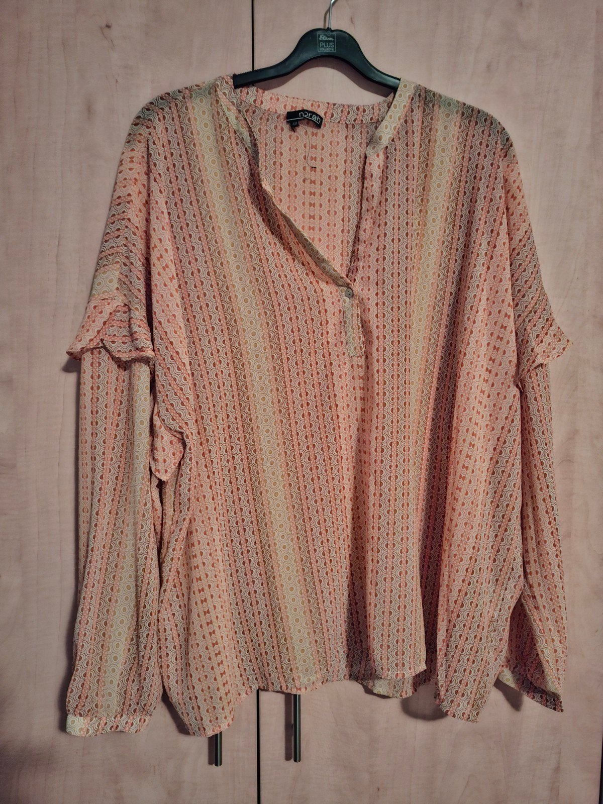 Norah blouse met lange mouw maat 48, Kleding | Dames, Grote Maten, Blouse of Tuniek, Oranje, Ophalen of Verzenden, Zo goed als nieuw