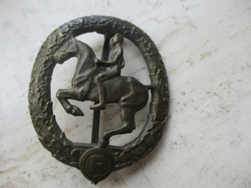 Duits Ruiterinsigne in brons (Reiterabzeichen) L.Chr Lauer, Verzenden, Landmacht, Duitsland, Lintje, Medaille of Wings