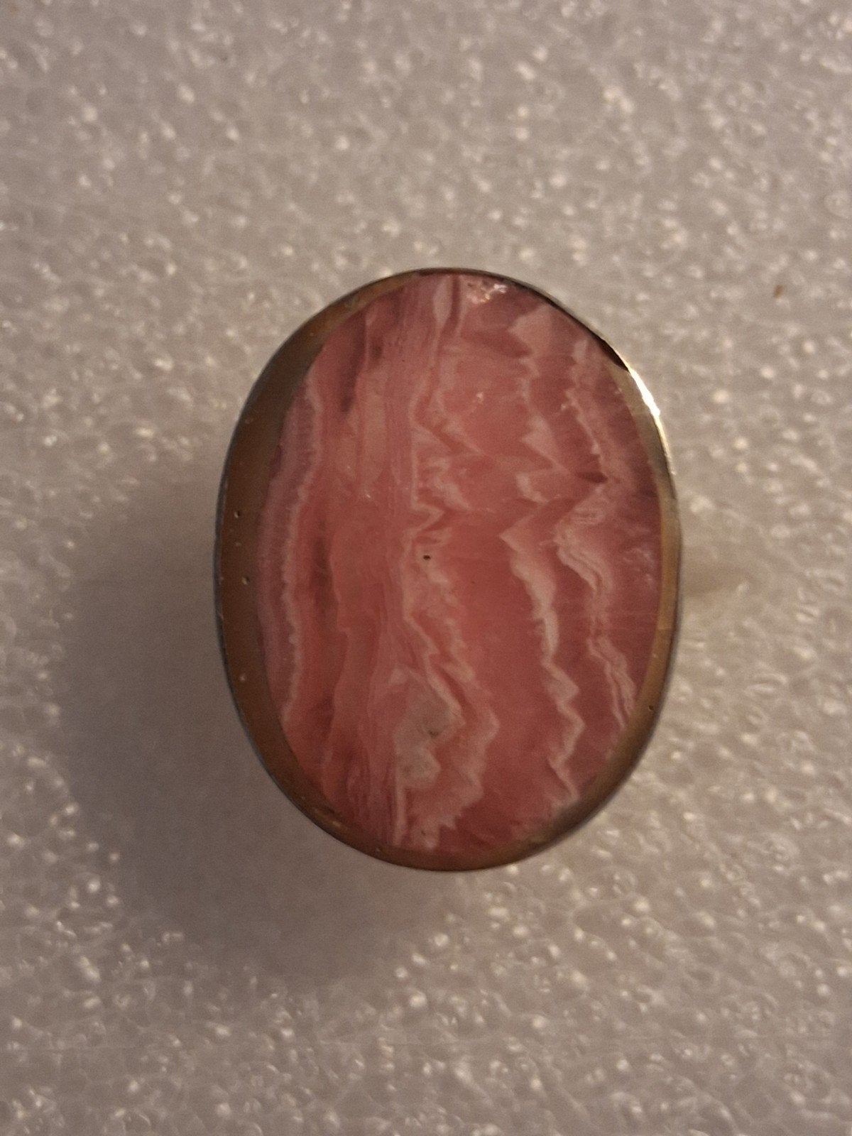 Zilveren ring met Rhodochrosiet Steen -- ringmaat 19, Sieraden, Tassen en Uiterlijk, Ringen, Verzenden, 19 tot 20, Nieuw, Zilver